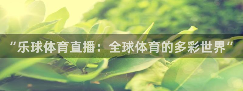 鲸鱼直播体育：“乐球体育直播：全球体育的多彩世界”